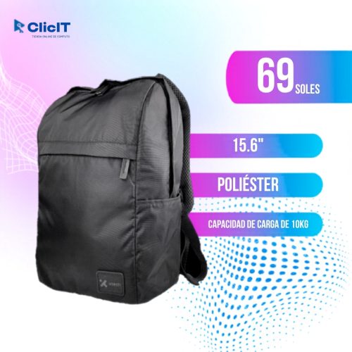 MOCHILA XTECH Bkpk Notebook-15.6" Leiden color black (PN: XTB-209)
