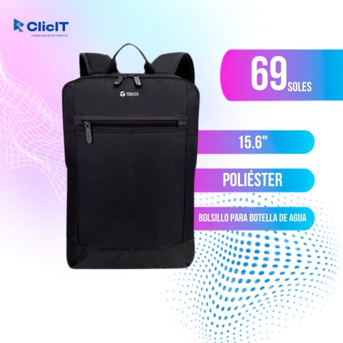 MOCHILA TEROS 15.6 COLOR NEGRO (TE-IDS18585)