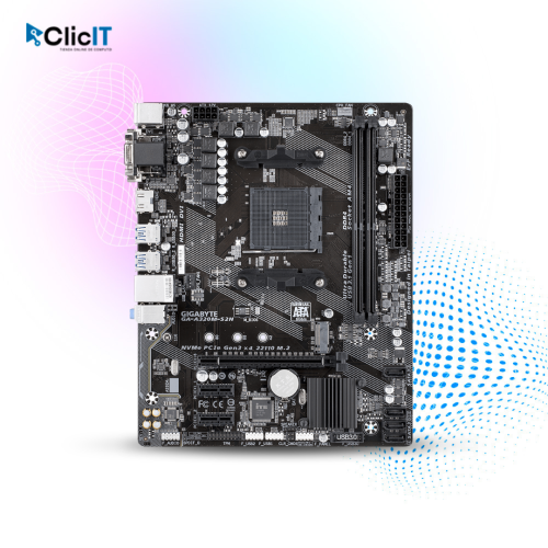 PLACA MADRE GIGABYTE PLACA MADRE GIGABYTE A320M-S2H, PARA PROCESADORES AMD RYZEN AM4, 2 RANURAS DE MEMORIA DDR4 HASTA 64BITS BUSS 2133 MHZ, G-3000 G-5000 (GA-A320M-S2H)