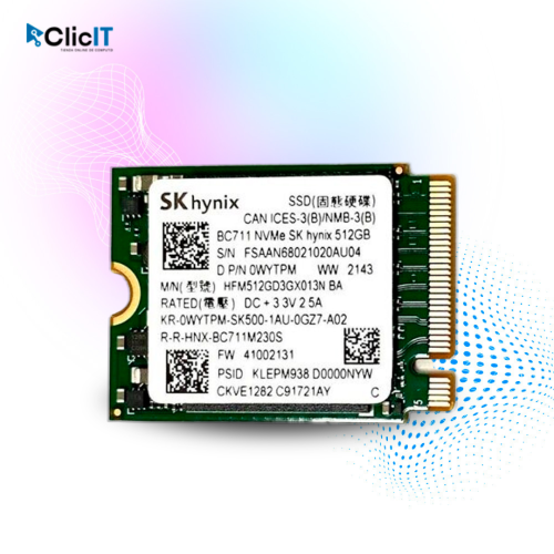 Unidad SSD SK Hynix 512 GB M.2 PCIe NVMe (PN: 0WYTPM)