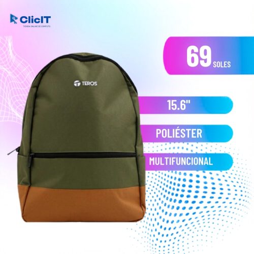 MOCHILA TEROS VERDE/MARRON (PN: TE-9021MG)