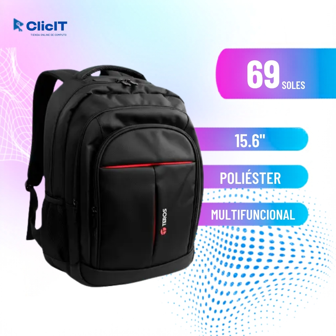 MOCHILA TEROS PARA LAPTOP NEGRO (PN:TE-IDS18560)